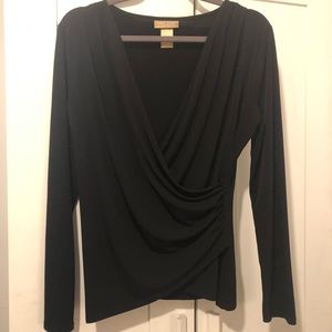 Faux Wrap Black Top